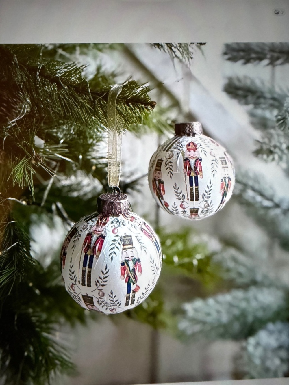 Nutcracker Christmas Ornament, Handmade Toule Decoupage